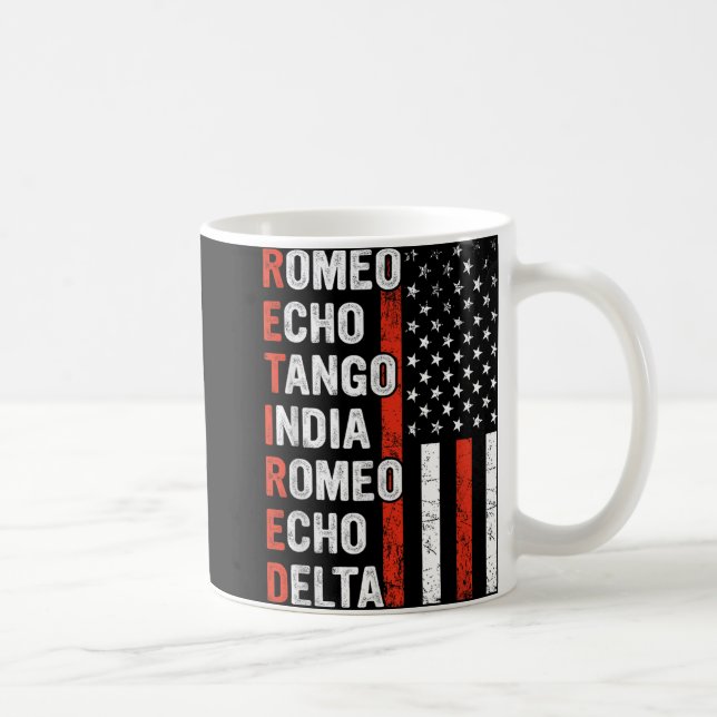 Mug Alphabet phonétique Armée de retraite des anciens  (Droite)