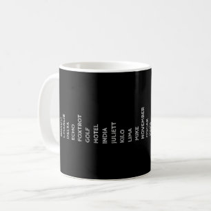 Mug Alphabet phonétique Code de l'aviateur Pilote