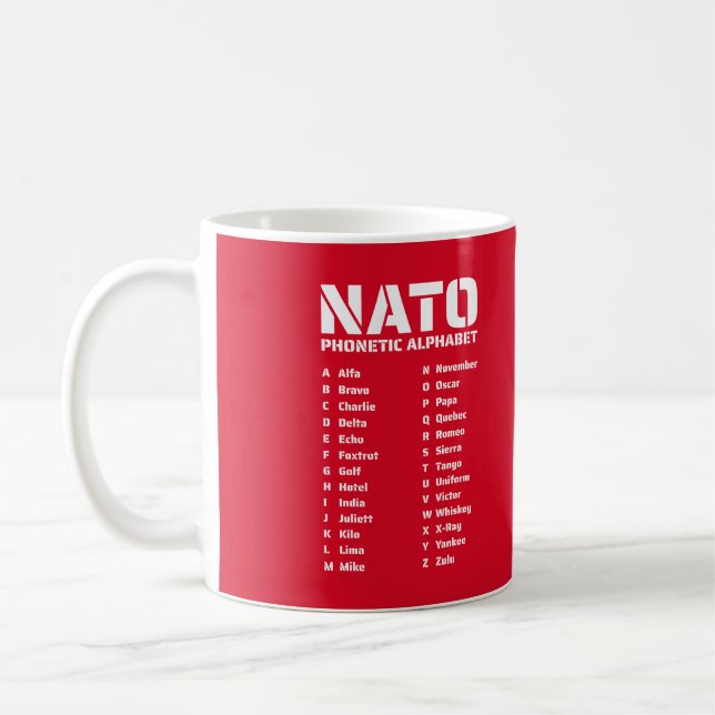 Mug Alphabet phonétique de l'OTAN Canada (Gauche)