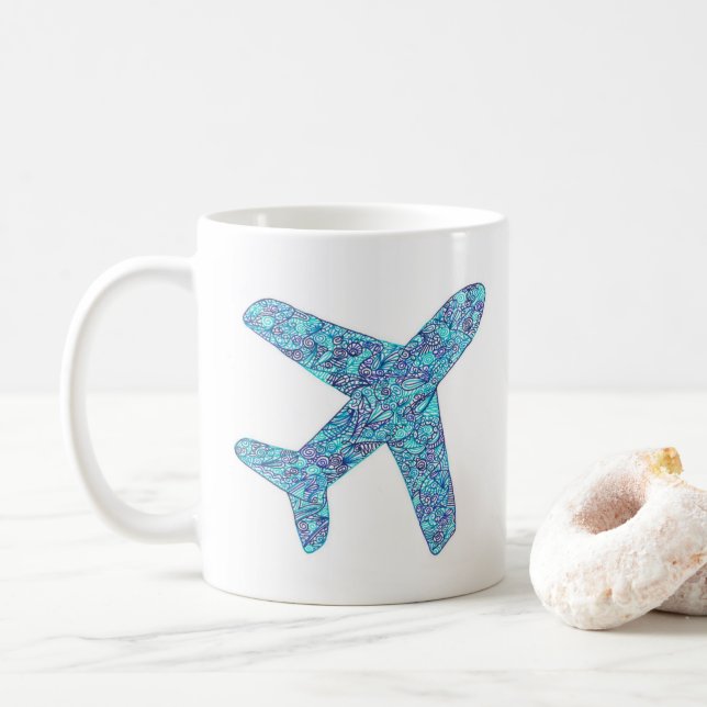 Mug Alphabet phonétique "Pilote" Avion  (Avec donut)