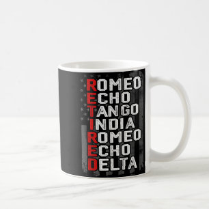 Mug Alphabet phonétique Vétérinaire Retraité Drapeau A