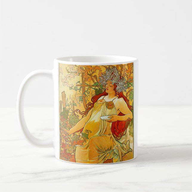 Mug Alphonse Mucha Art Nouveau Automne (Gauche)
