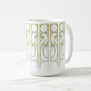 Mug Alphonse Mucha Art nouveau cadre décoratif rayure