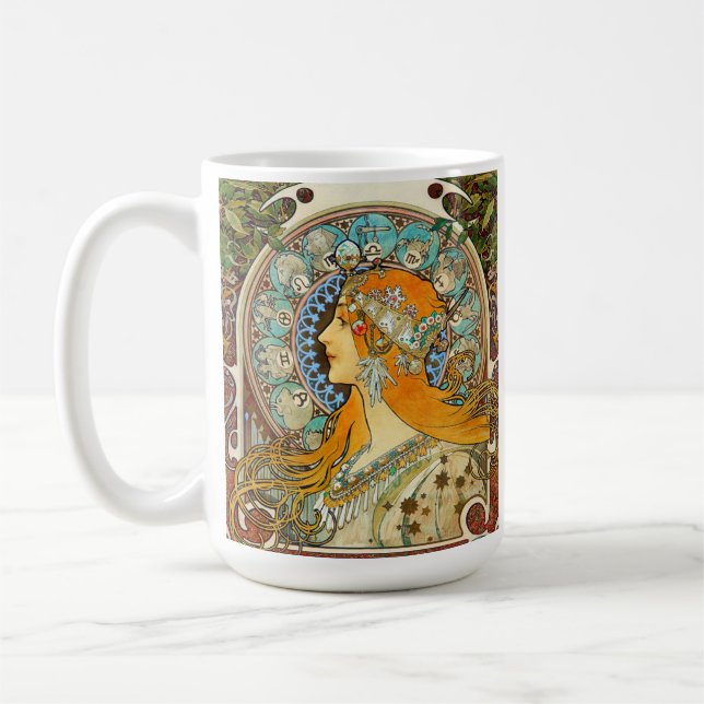 Mug Alphonse Mucha Art Nouveau Zodiac (Gauche)