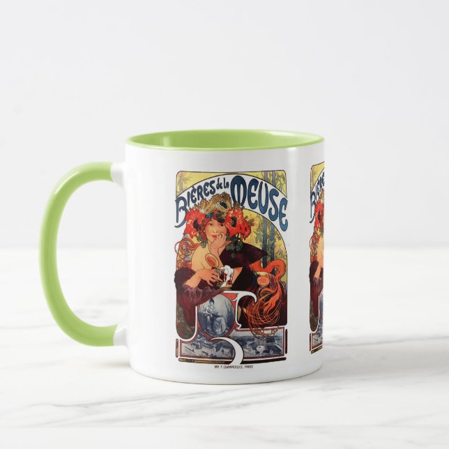 Mug Alphonse Mucha , Bières de la Meuse , 1897 (Gauche)