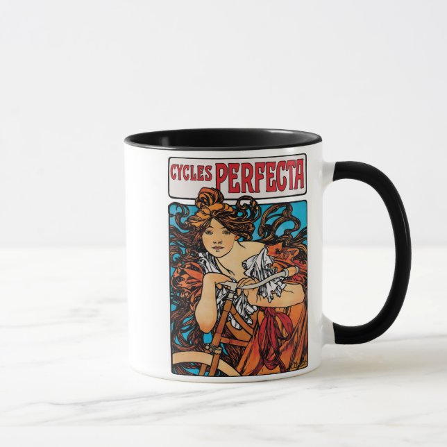 Mug Alphonse Mucha - Cycles Perfecta Art Nouveau Rétro (Droite)
