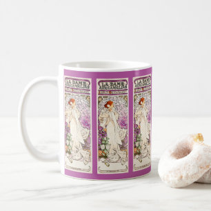 Mug Alphonse Mucha La Dame 1896 Art Nouveau Vintage