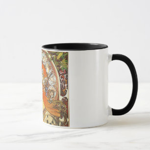 Mug Alphonse Mucha La Plume Zodiac Art Nouveau Vintage