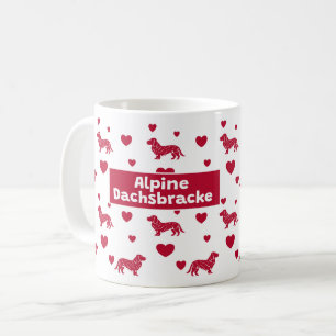 Mug Alpine Dachsbracke Au Coeur Rouge