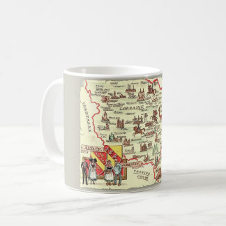 Mug Alsace Lorraine France Illustré Masse Carte
