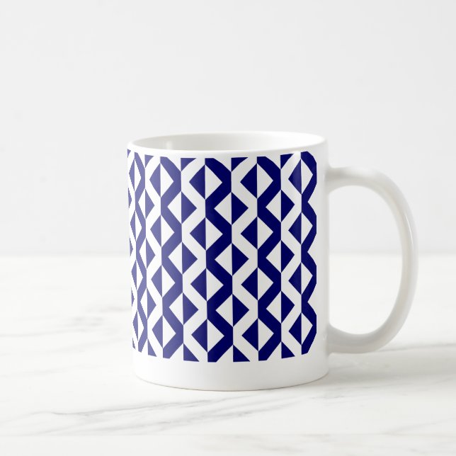 Mug Alternate ZigZags - Deep Navy bleu et blanc (Droite)