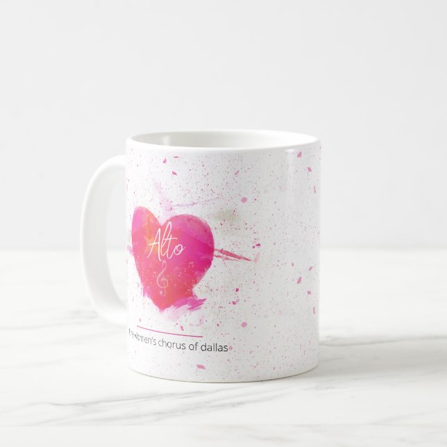 Mug Alto Musical Coeur Chant Partie (Devant gauche)