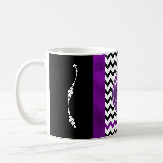 Mug Aluminium noir et pourpre de motif de Chevron de (Gauche)