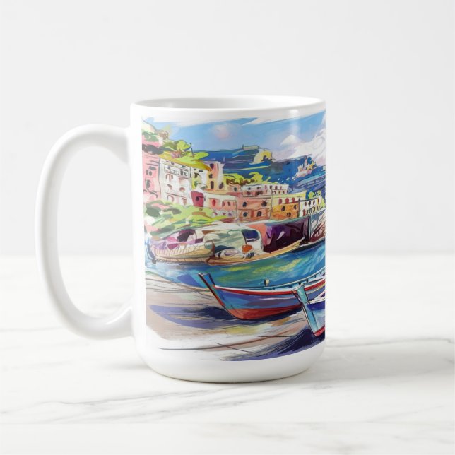 Mug Amalfi Coast Italy Aquarelle Sketch | (Gauche)