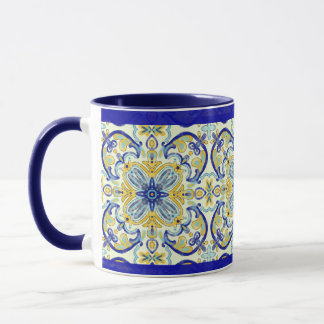 Mug Amalfi Tile Musique Bleu Jaune Turquoise