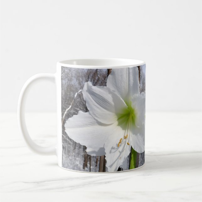 Mug Amaryllis blanc et neige II (Gauche)