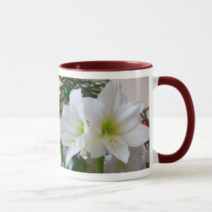 Mug Amaryllis blanc et sapin de Noël