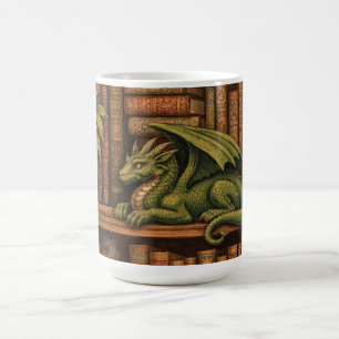 Mug Amateur de café et de thé dragon étagère à livres 