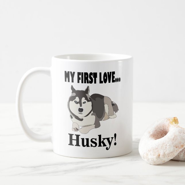 Mug Amateur de chien Husky de Sibérie (Avec donut)