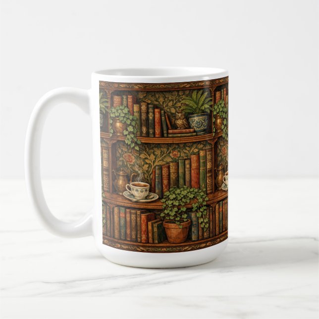 Mug Amateur de livres rétro art (Gauche)