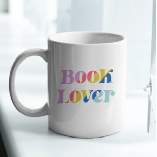Mug Amateur de livres typographie rétro colorée tendan
