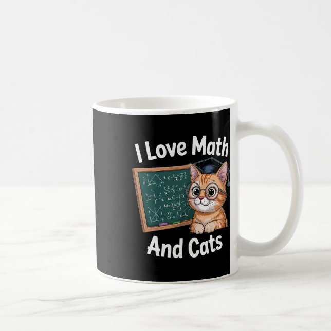 Mug Amateur de maths de chat drôle Prof de maths J'aim (Droite)