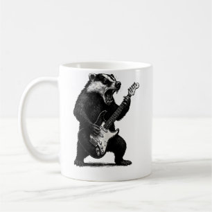 Mug Amateur de musique rock jouant de la guitare élect