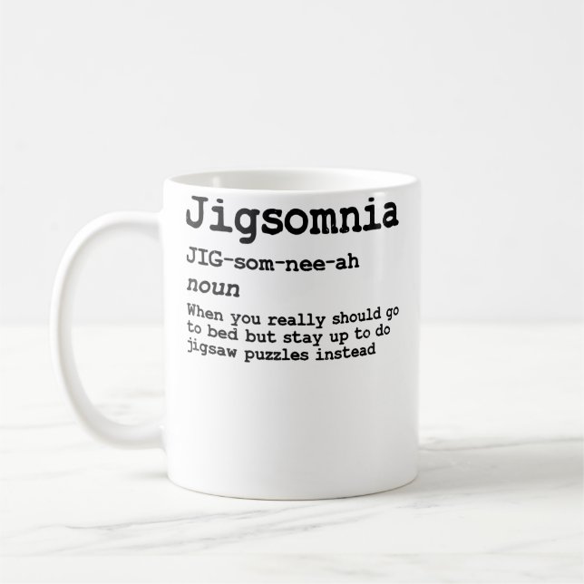Mug Amateur de Puzzle Amusant - Définition de Jigsomni (Gauche)
