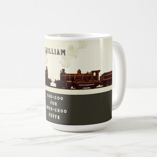 Mug Amateur de train personnalisé (Devant droit)
