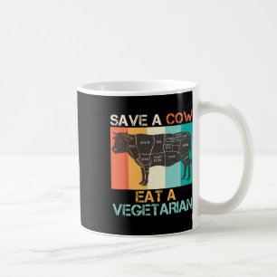 Mug Amateur de viande Sauver une vache Manger un végét