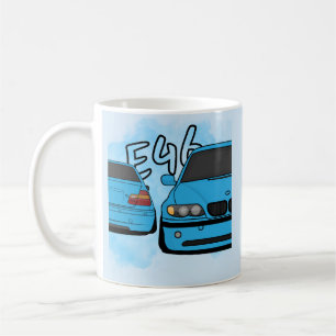 Mug Amateur de voiture de sport européenne bleue dessi