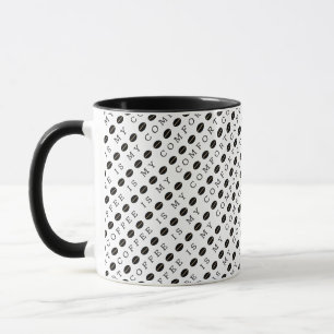Mug Amateurs de café Coffee Beans Typographie Motif