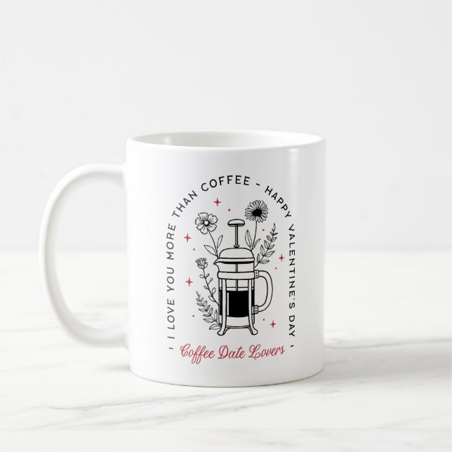 Mug Amateurs de café heureuse Sainte-Valentin drôle (Gauche)
