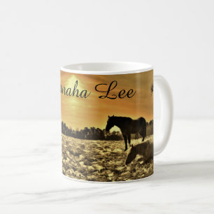 Mug Amateurs de chevaux Personnalisé sous le nom de Ru