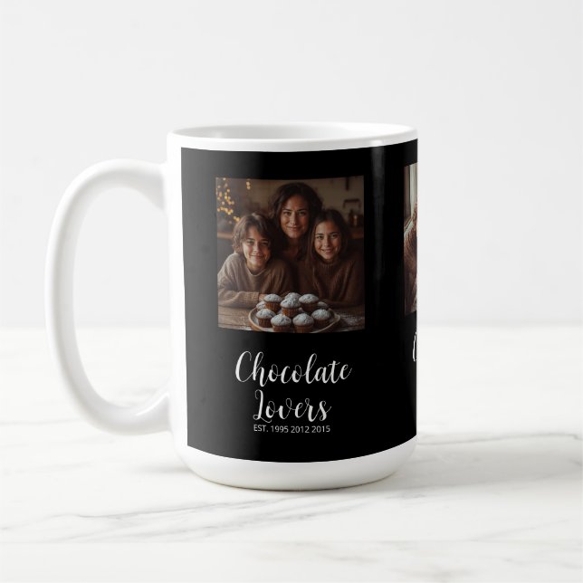 Mug Amateurs de Chocolat Noir Établis 3 Photo Script (Gauche)