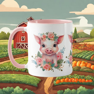 Mug Amateurs de cochons de la campagne mignonne