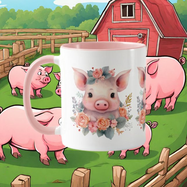 Mug Amateurs de cochons de la campagne mignonne (Créateur téléchargé)