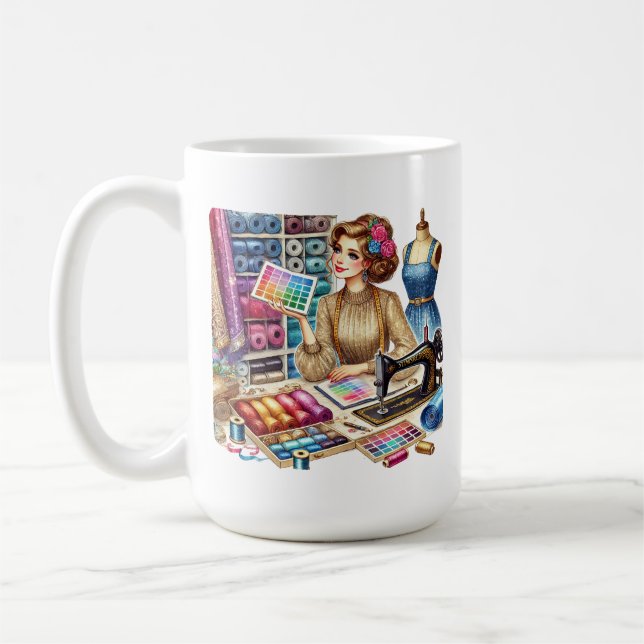 Mug Amateurs de couture mignonne ajouter monogramme (Gauche)