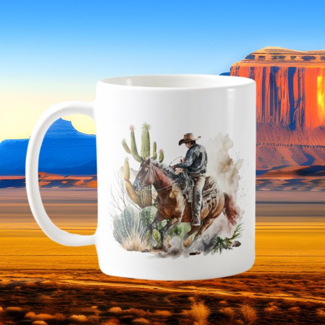 Mug Amateurs de cowboy cool ajouter monogramme (Créateur téléchargé)