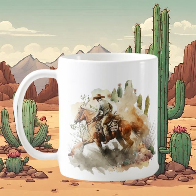 Mug Amateurs de cowboy cool ajouter monogramme (Créateur téléchargé)