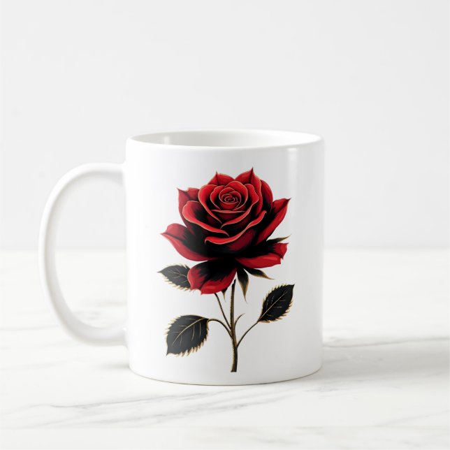 Mug Amateurs de fleurs de rose rouge simple Jardinage (Gauche)