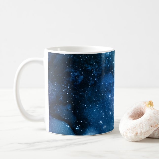 Mug Amateurs de galaxie Starry Space Blue Sky White Sp (Avec donut)