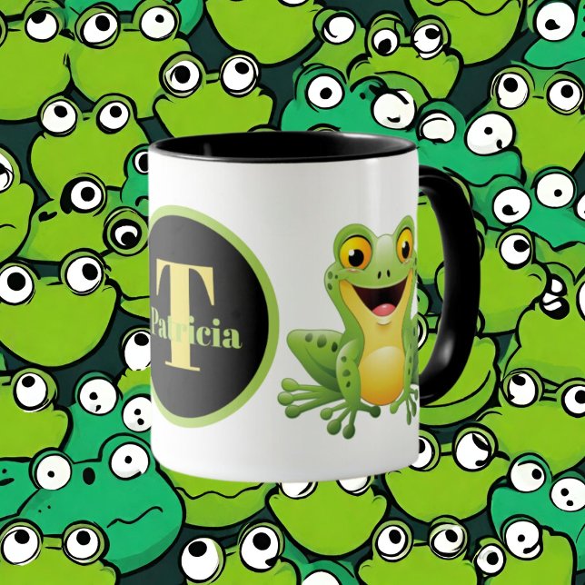 Mug Amateurs de grenouille monogramme mignonnes (Créateur téléchargé)