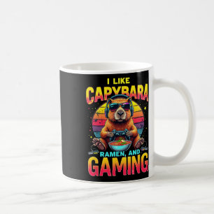 Mug Amateurs de jeux drôles J'aime Capyra Ramen et le
