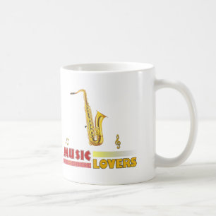 Mug Amateurs de musique Saxophone Word Art