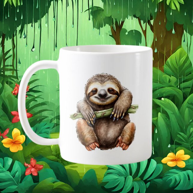 Mug Amateurs de paresse mignonne ajouter monogramme (Créateur téléchargé)