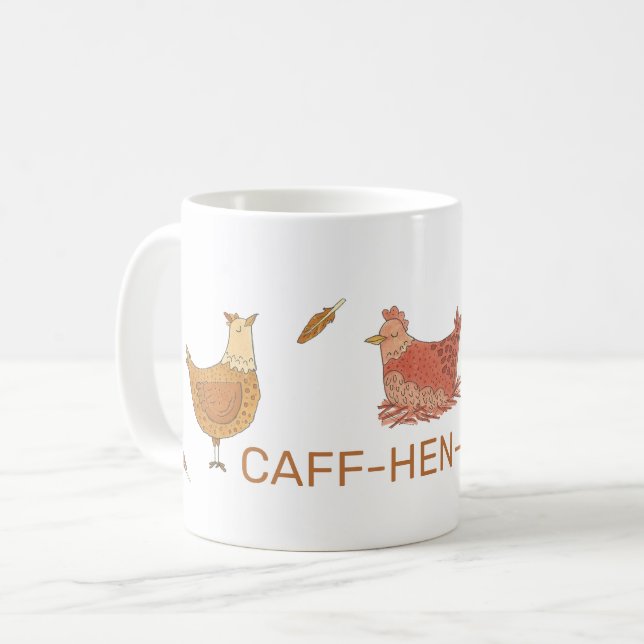Mug Amateurs de poulet à la caféine drôle (Devant gauche)
