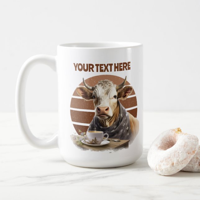 Mug Amateurs de vache mignonne ajouter du texte (Avec donut)