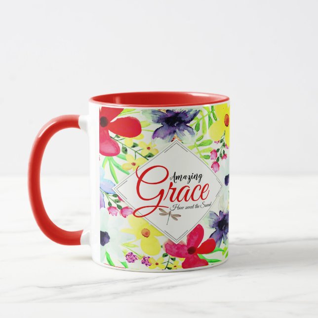 Mug Amazing Grace Fleurs personnalisées   (Gauche)