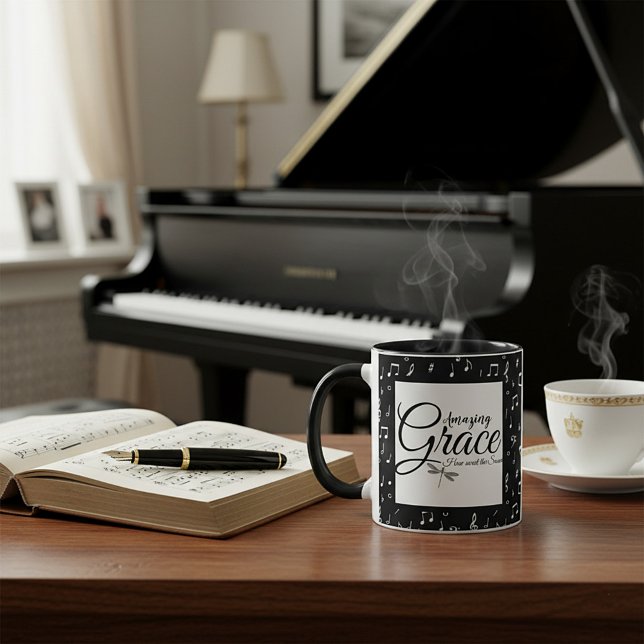 Mug Amazing Grace musique noir et blanc (Créateur téléchargé)